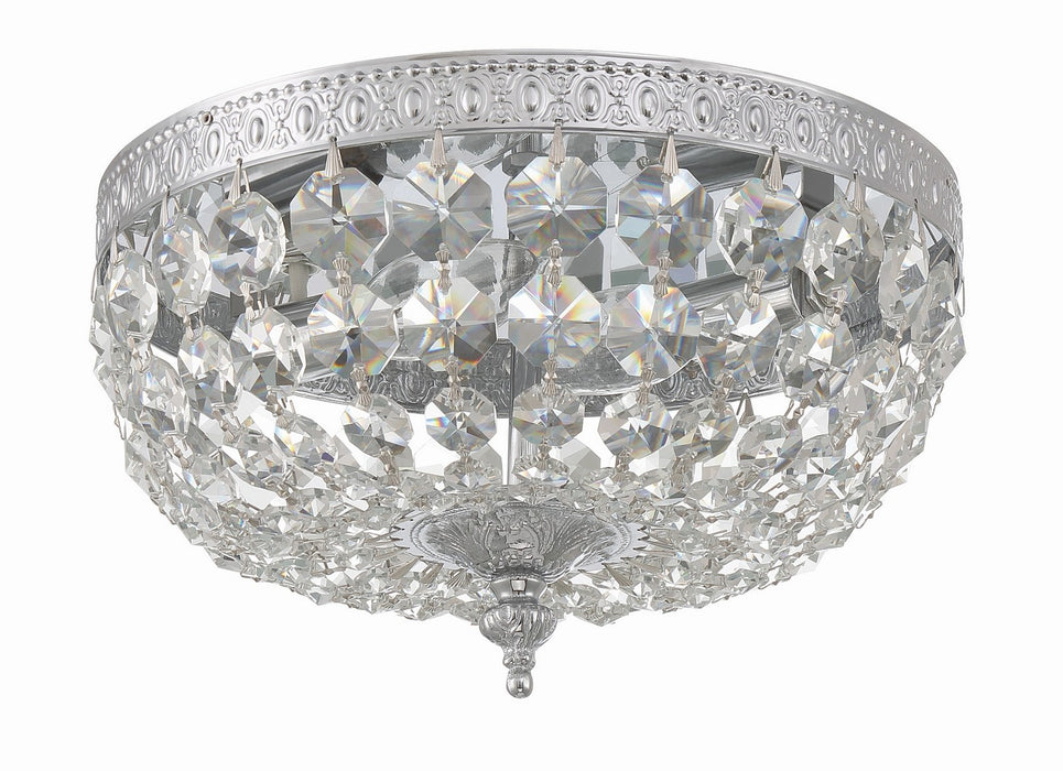 Crystorama 710-CH-CL-MWP Two Light Flush Mount, Polished Chrome
