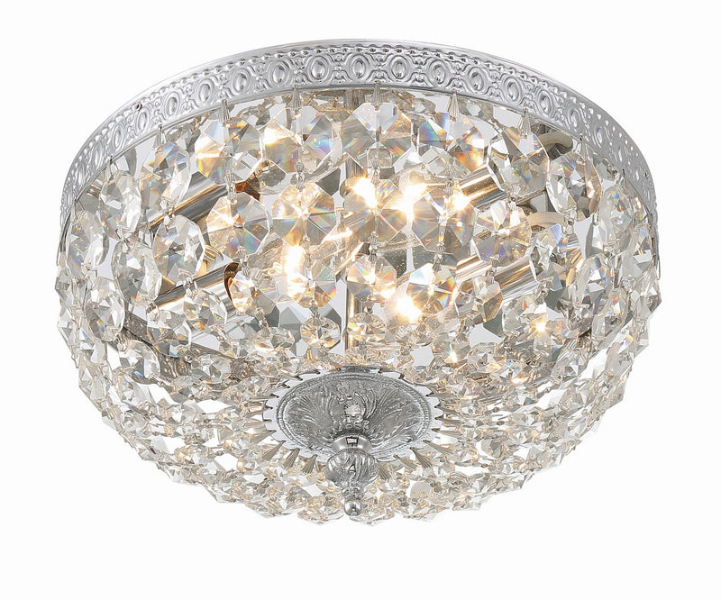 Crystorama 710-CH-CL-MWP Two Light Flush Mount, Polished Chrome