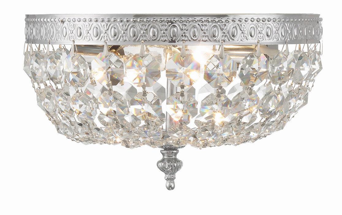 Crystorama 710-CH-CL-MWP Two Light Flush Mount, Polished Chrome