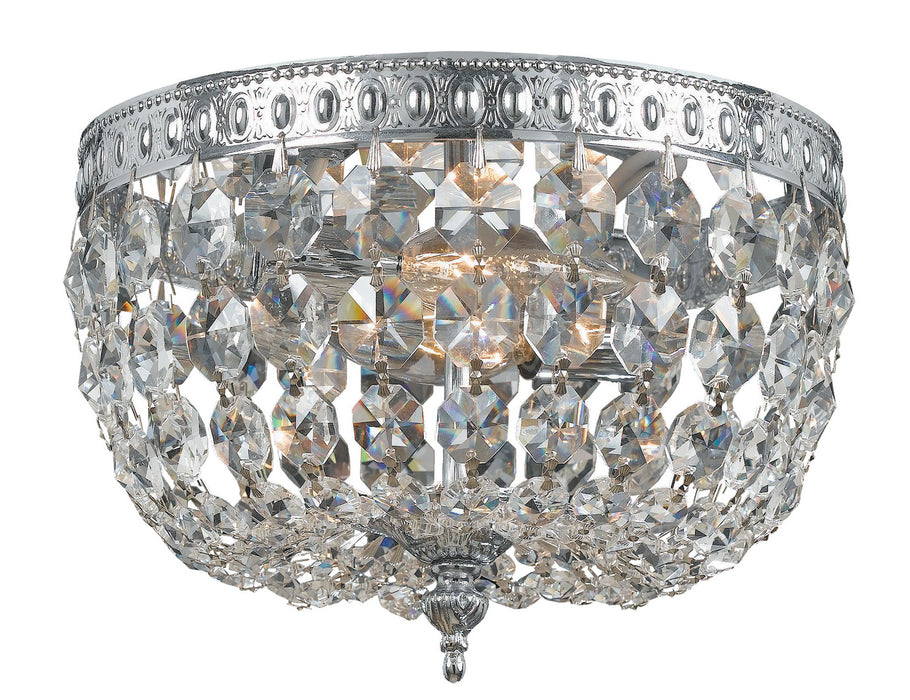 Crystorama 710-CH-CL-S Two Light Flush Mount, Polished Chrome