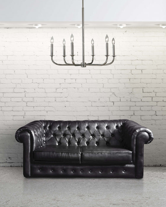 Framburg 1055 PS Six Light Chandelier, Polished Silver