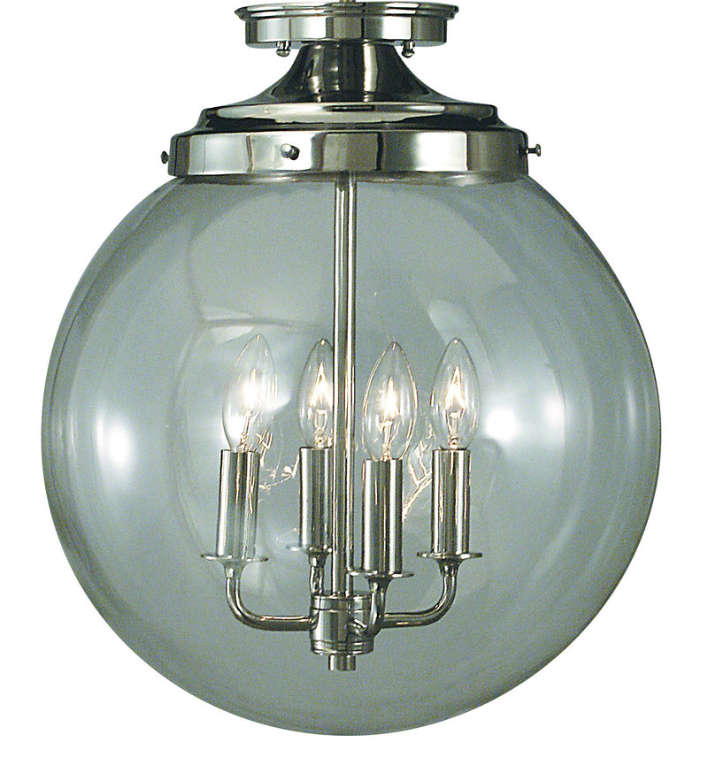 Framburg 1058 PS Four Light Flush / Semi-Flush Mount, Polished Silver