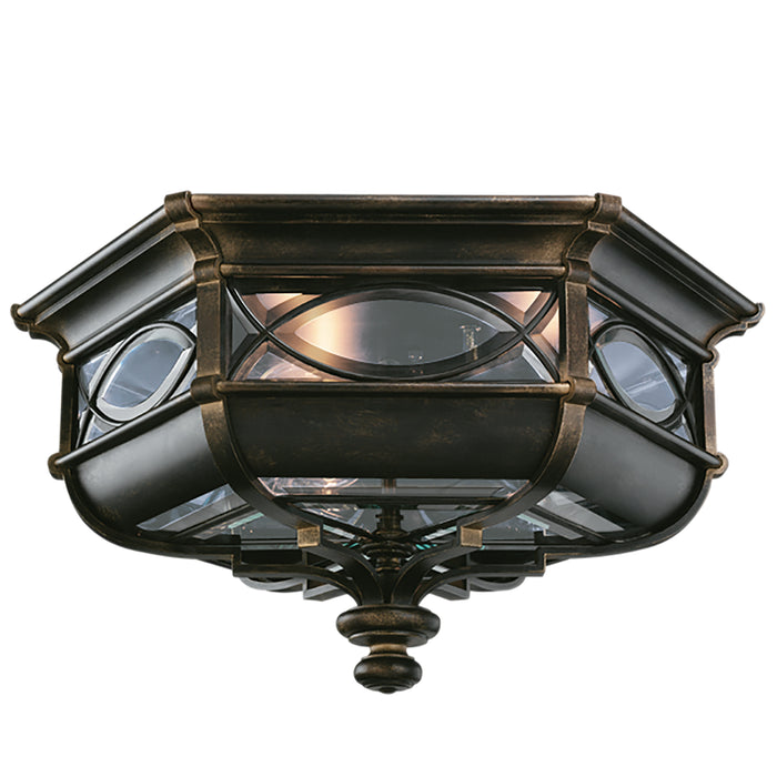 Fine Art 611682ST Three Light Outdoor Flush Mount, Black