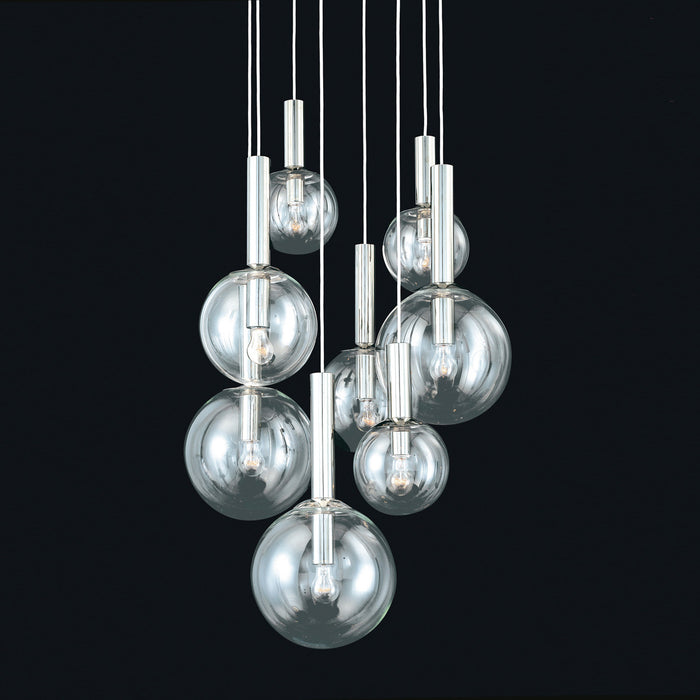 Sonneman 3768.35 Eight Light Pendant, Polished Nickel
