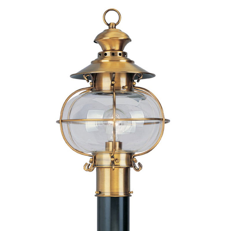 Livex Lighting 2224-22 One Light Outdoor Post-Top Lanterm, Flemish Brass