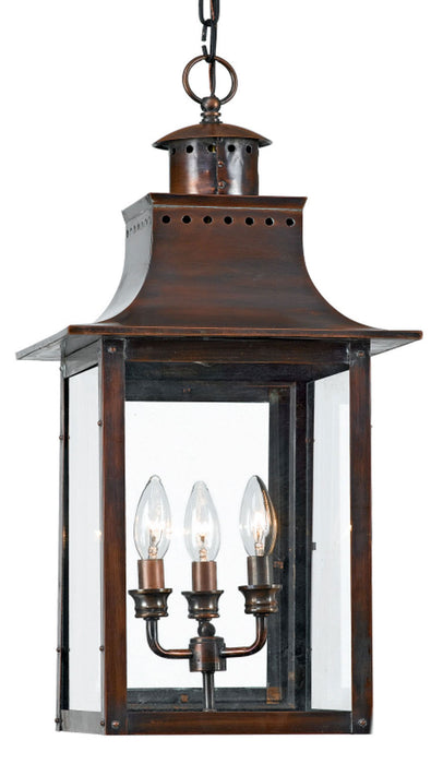 Quoizel CM1912AC Three Light Outdoor Hanging Lantern, Aged Copper