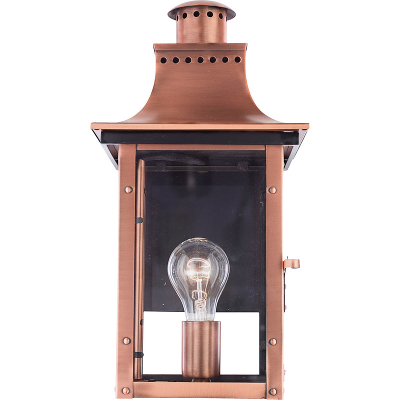 Quoizel CM8408AC One Light Outdoor Wall Lantern, Aged Copper