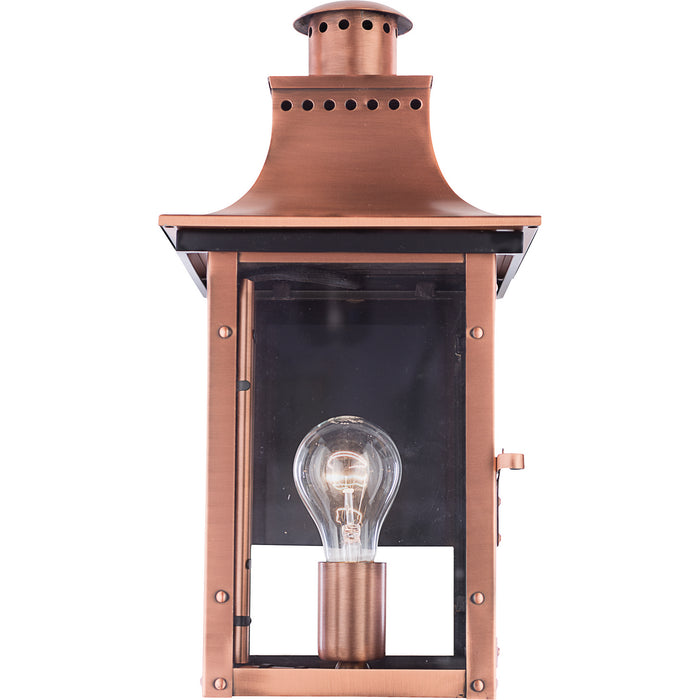 Quoizel CM8408AC One Light Outdoor Wall Lantern, Aged Copper