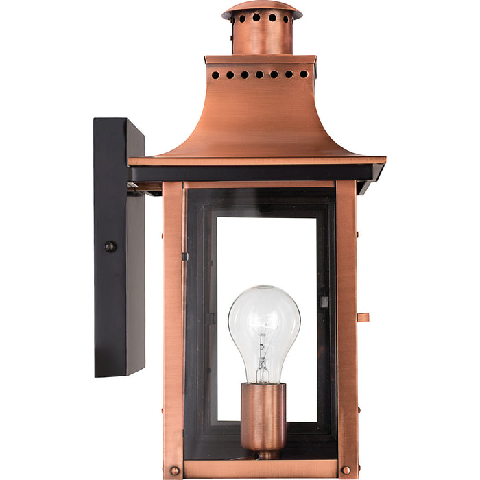 Quoizel CM8408AC One Light Outdoor Wall Lantern, Aged Copper