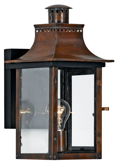Quoizel CM8408AC One Light Outdoor Wall Lantern, Aged Copper