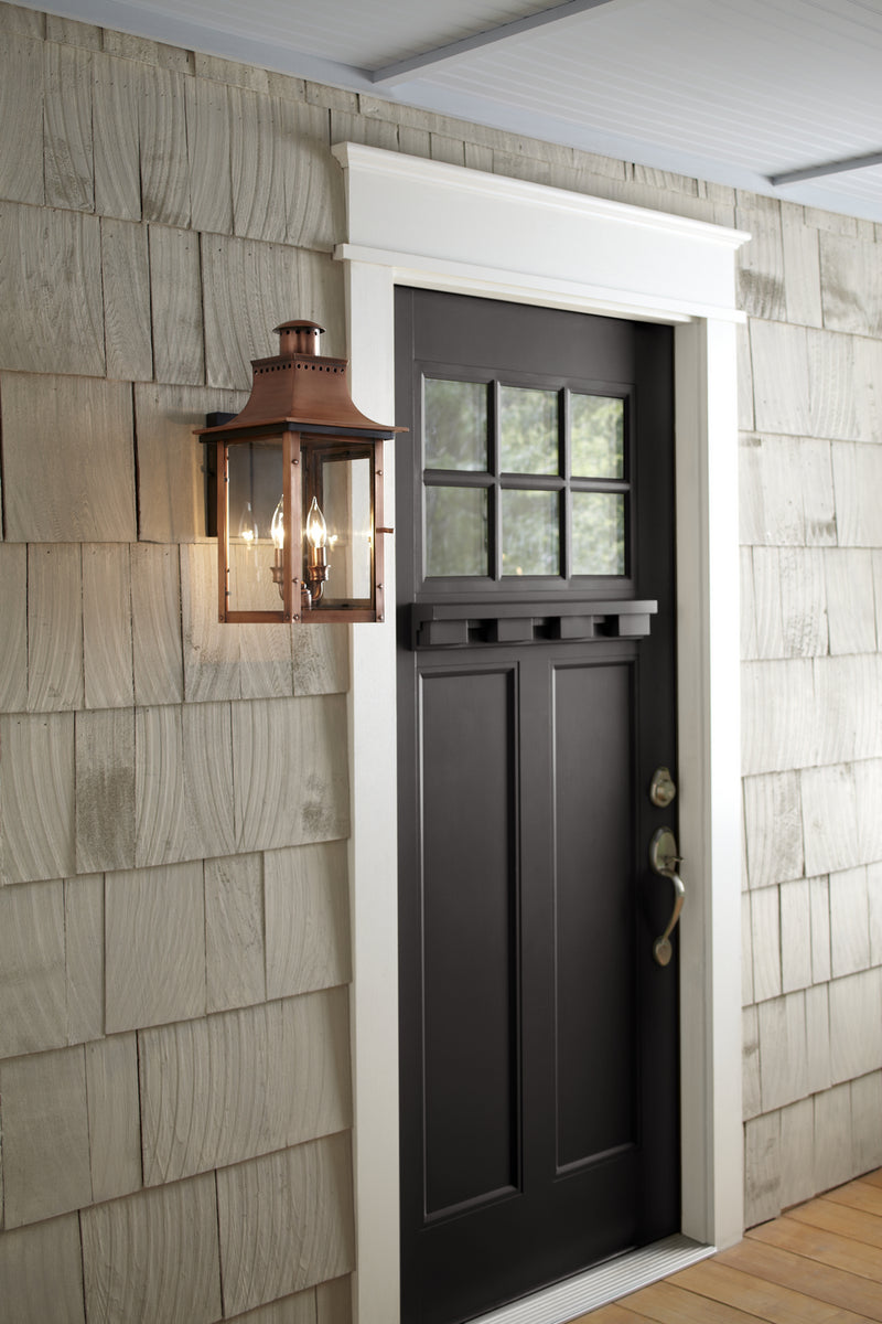 Quoizel CM8410AC Two Light Outdoor Wall Lantern, Aged Copper