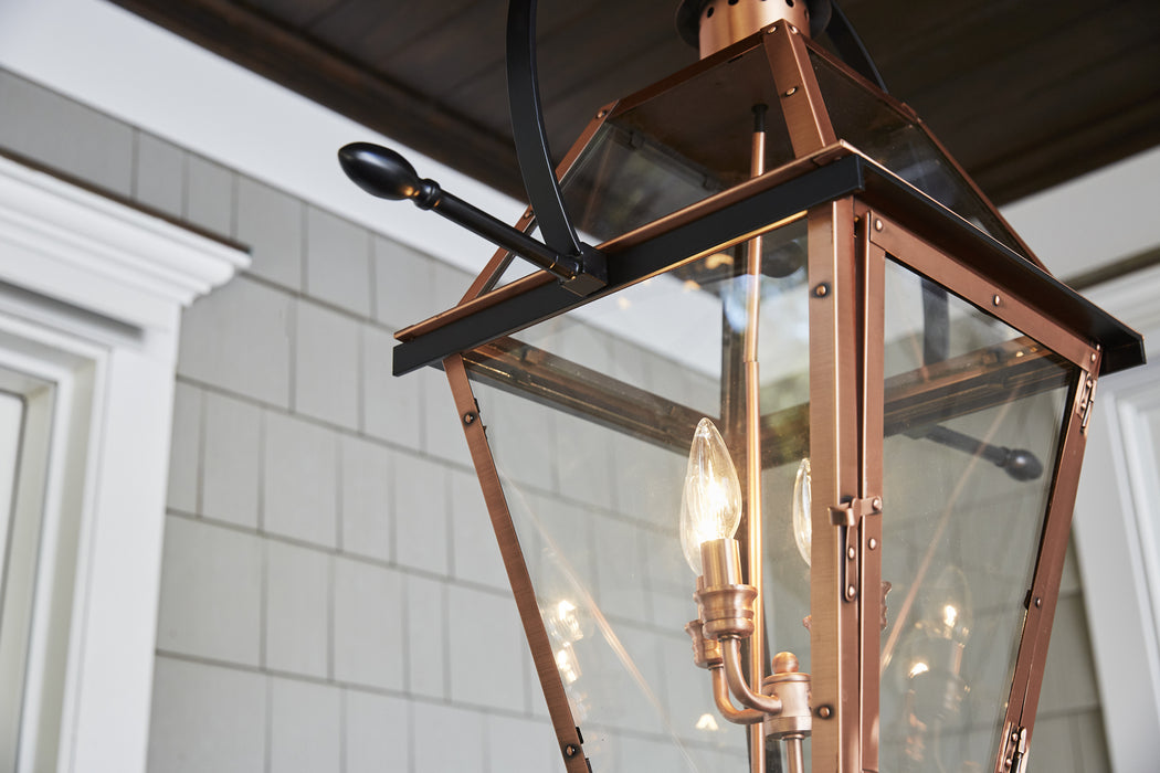 Quoizel RO1914AC Four Light Outdoor Hanging Lantern, Aged Copper