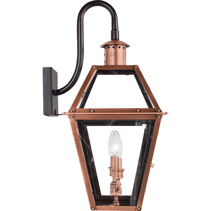 Quoizel RO8411AC Two Light Outdoor Wall Lantern, Aged Copper