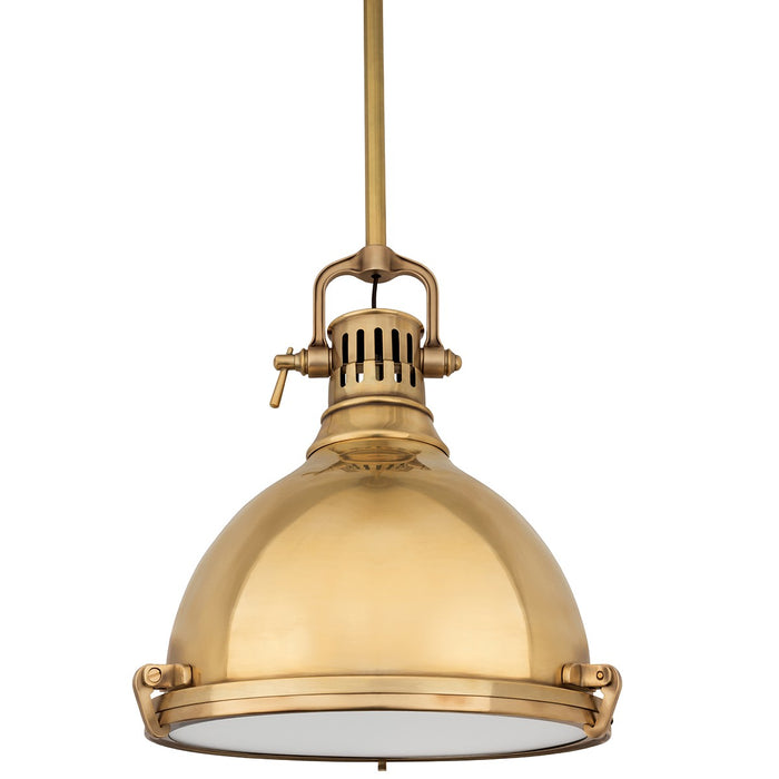 Hudson Valley 2212-AGB One Light Pendant, Aged Brass