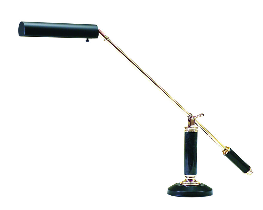 House of Troy P10-192-617 One Light Piano/Desk Lamp, Black/Polished Brass