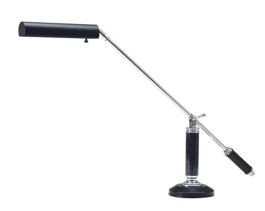 House of Troy P10-192-627 One Light Piano/Desk Lamp, Black/Chrome