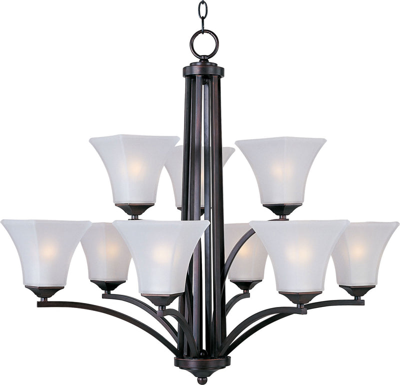 Maxim 20096FTOI Nine Light Chandelier, Oil Rubbed Bronze