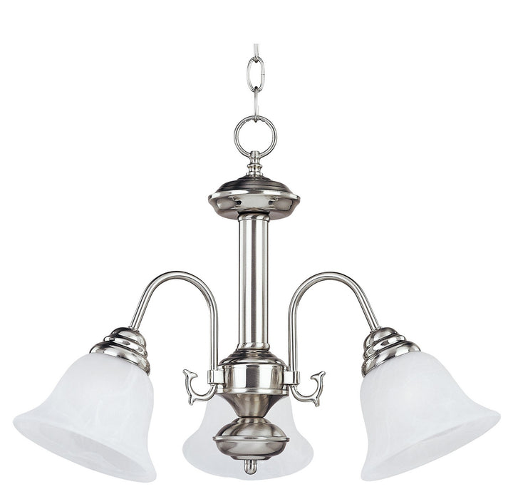Maxim 2697MRSN Three Light Chandelier, Satin Nickel
