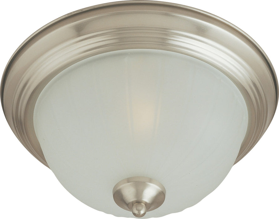Maxim 5831FTSN Two Light Flush Mount, Satin Nickel