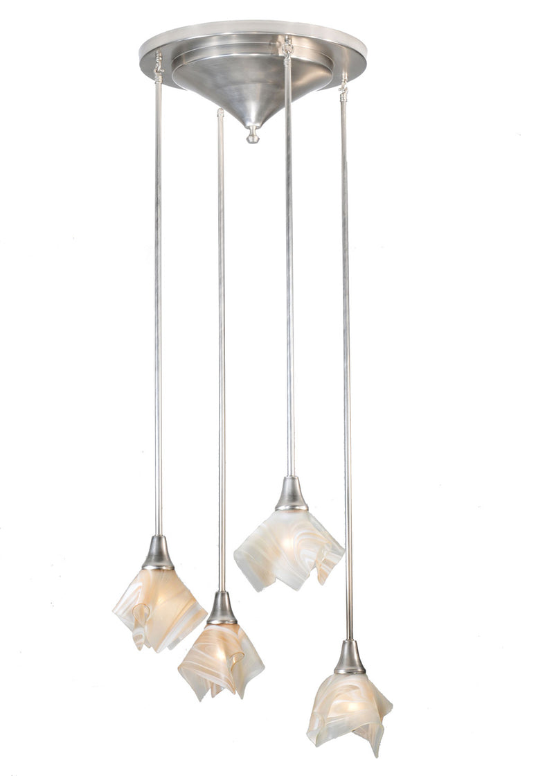 Meyda Tiffany 100000 Four Light Pendant, Brushed Nickel