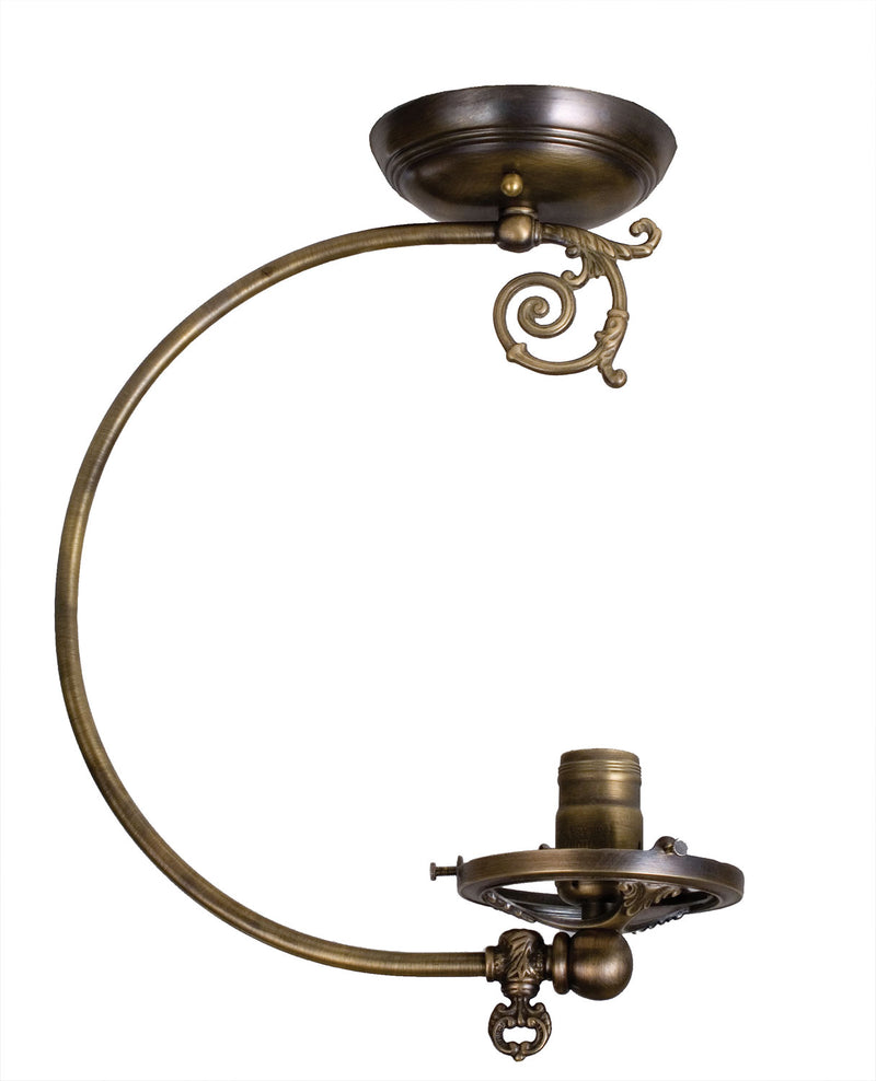 Meyda Tiffany 101563 One Light Semi Flush Mount, Antique Brass