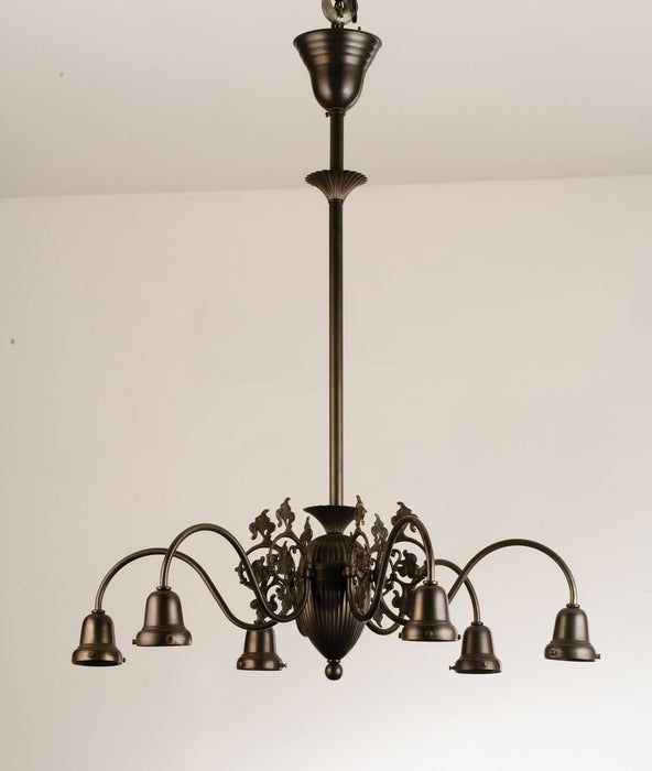 Meyda Tiffany 101916 Six Light Chandelier, Craftsman Brown