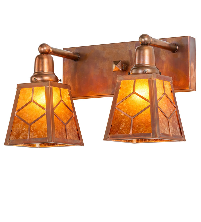 Meyda Tiffany 102168 Two Light Wall Sconce, Vintage Copper