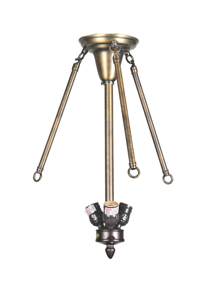 Meyda Tiffany 105684 Three Light Semi Flush w/Chains Hardware, Antique Brass