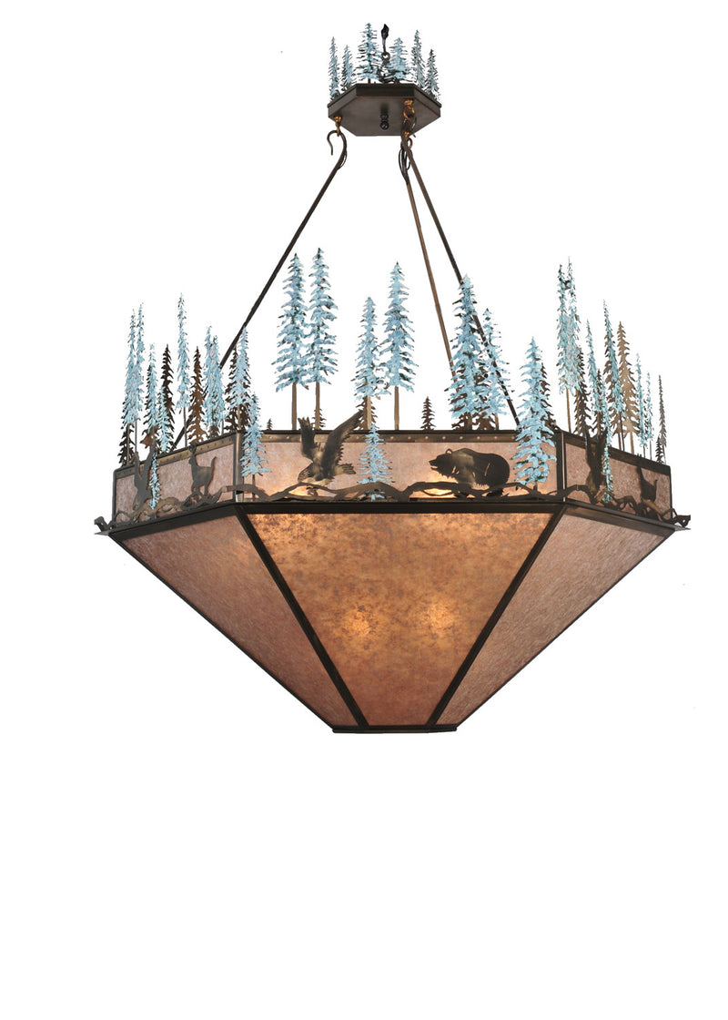 Meyda Tiffany 106009 Nine Light Inverted Pendant, Antique Copper