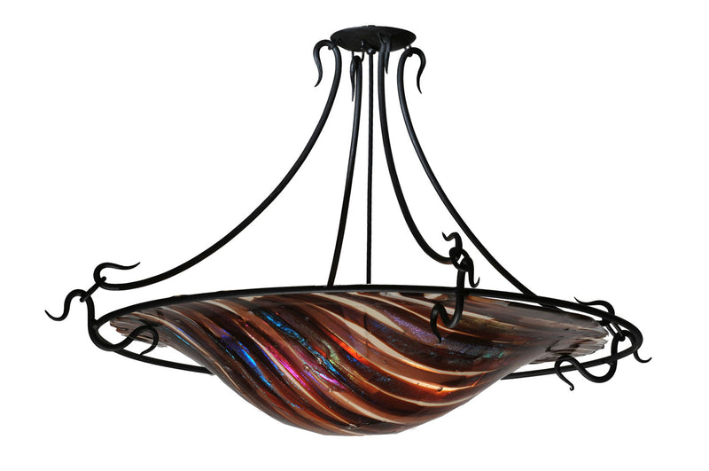 Meyda Tiffany 106152 Three Light Semi-Flushmount, Black Metal