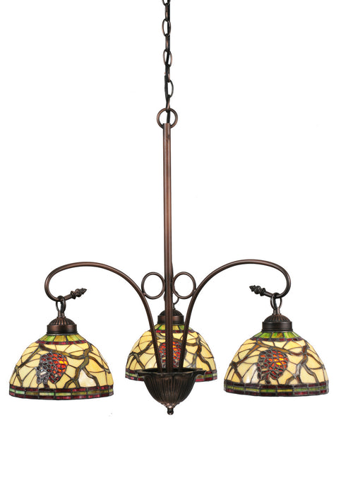 Meyda Tiffany 106291 Three Light Chandelier, Mahogany Bronze
