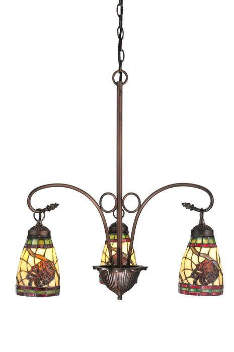 Meyda Tiffany 106292 Three Light Chandelier, Mahogany Bronze
