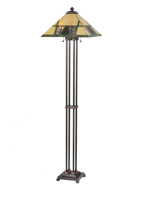 Meyda Tiffany 106488 Two Light Floor Lamp, Mahogany Bronze