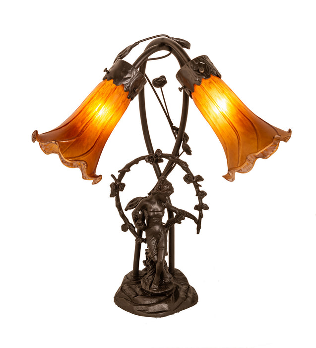 Meyda Tiffany 11822 Two Light Accent Lamp, Mahogany Bronze
