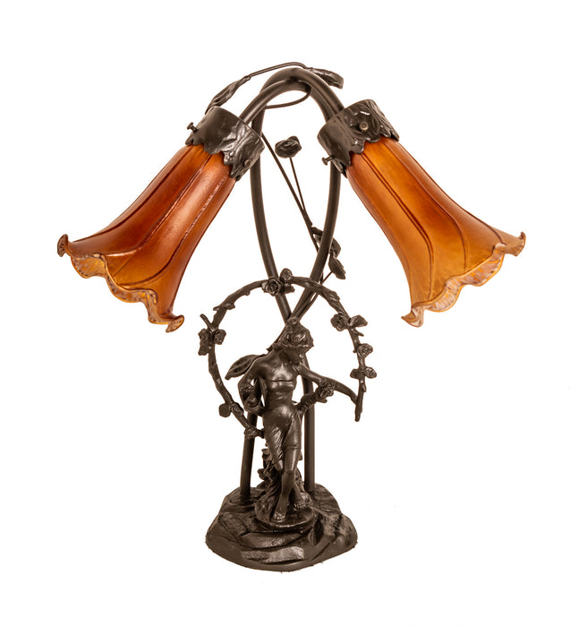 Meyda Tiffany 11822 Two Light Accent Lamp, Mahogany Bronze