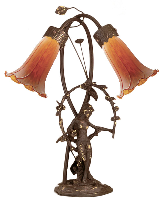 Meyda Tiffany 11822 Two Light Accent Lamp, Mahogany Bronze