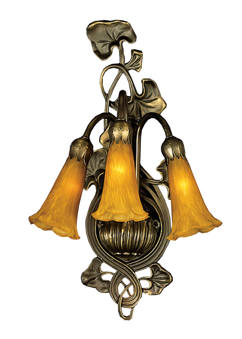 Meyda Tiffany 17191 Three Light Wall Sconce, Mahogany Bronze