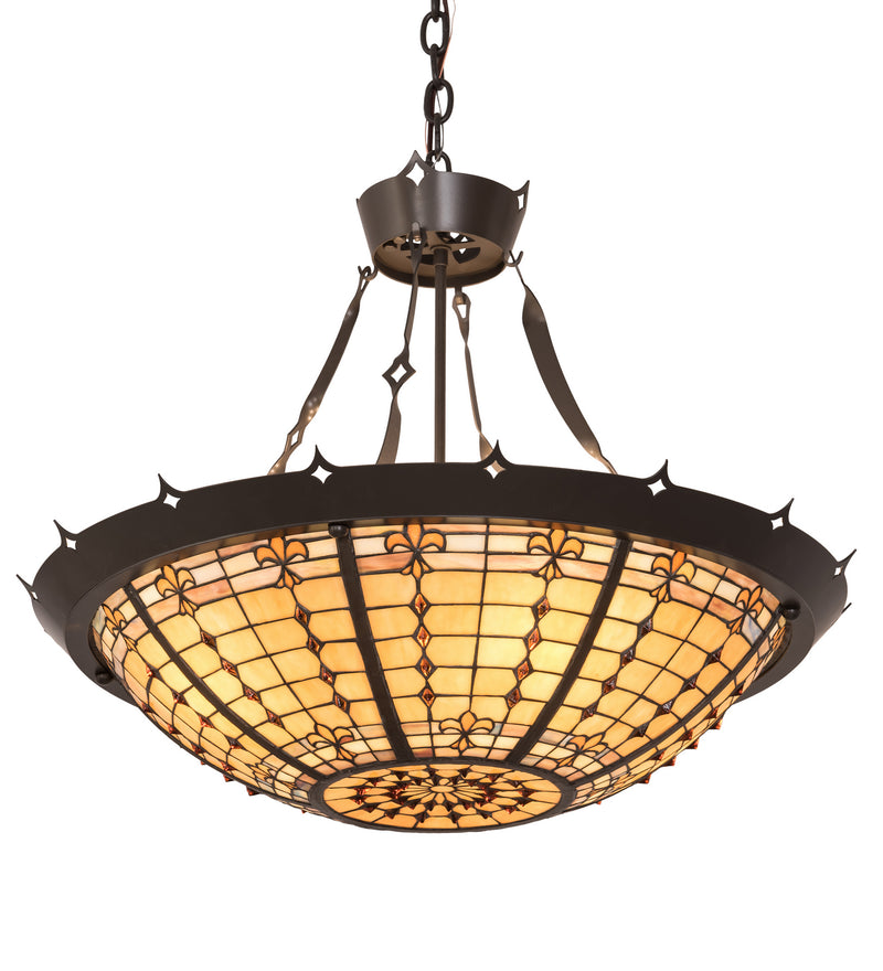 Meyda Tiffany 19021 Four Light Inverted Pendant, Timeless Bronze