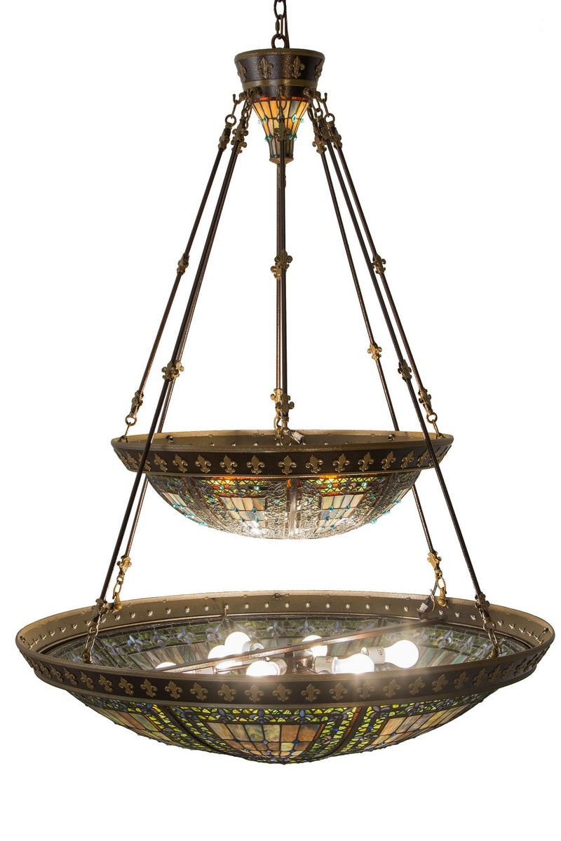 Meyda Tiffany 19834 14 Light Inverted Pendant, Nu Gold & Copper Vein