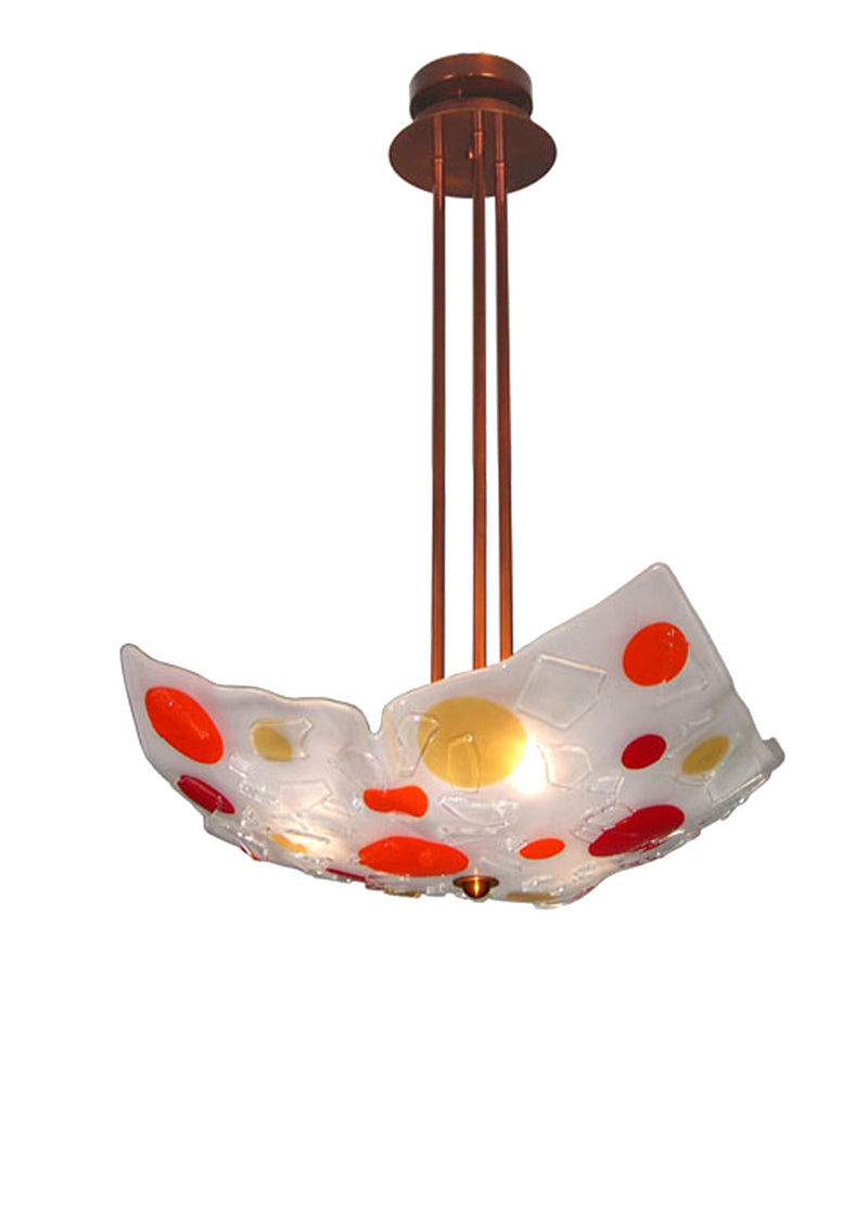 Meyda Tiffany 19889 Three Light Inverted Pendant, Transparent Copper