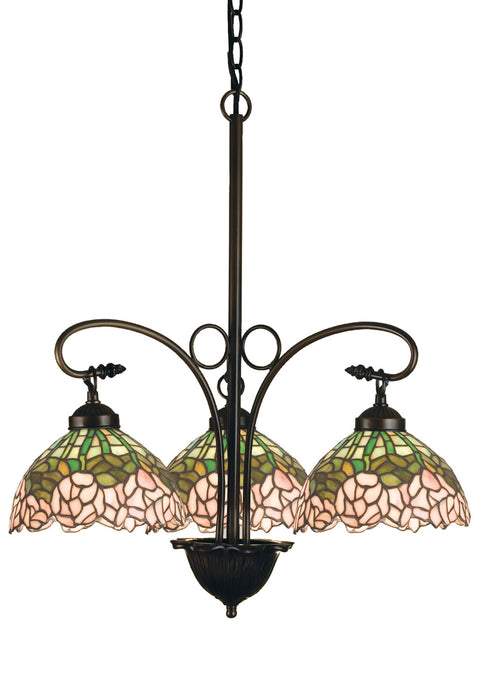 Meyda Tiffany 19895 Three Light Chandelier, Mahogany Bronze