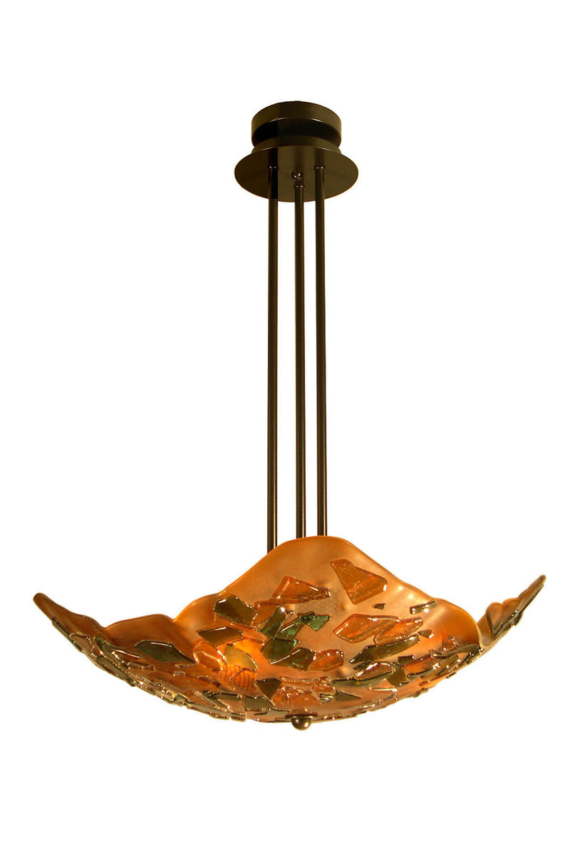 Meyda Tiffany 19910 Three Light Inverted Pendant, Bronze