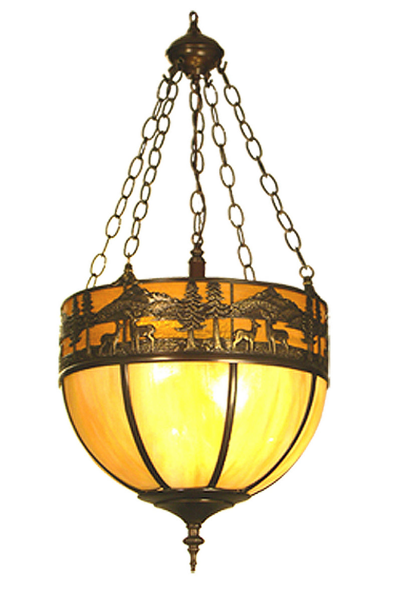Meyda Tiffany 20005 Four Light Pendant, Mahogany Bronze