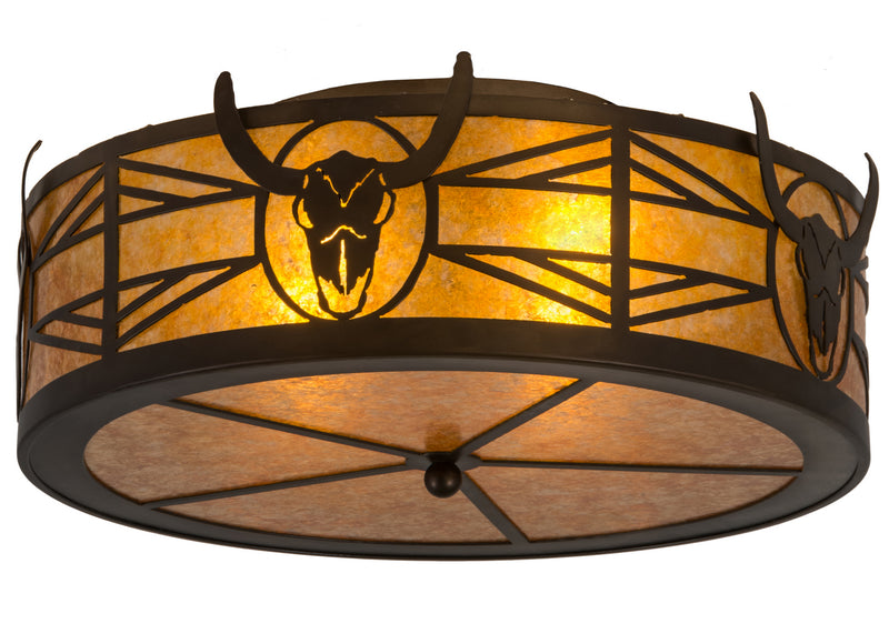Meyda Tiffany 20867 Four Light Flushmount, Antique Copper