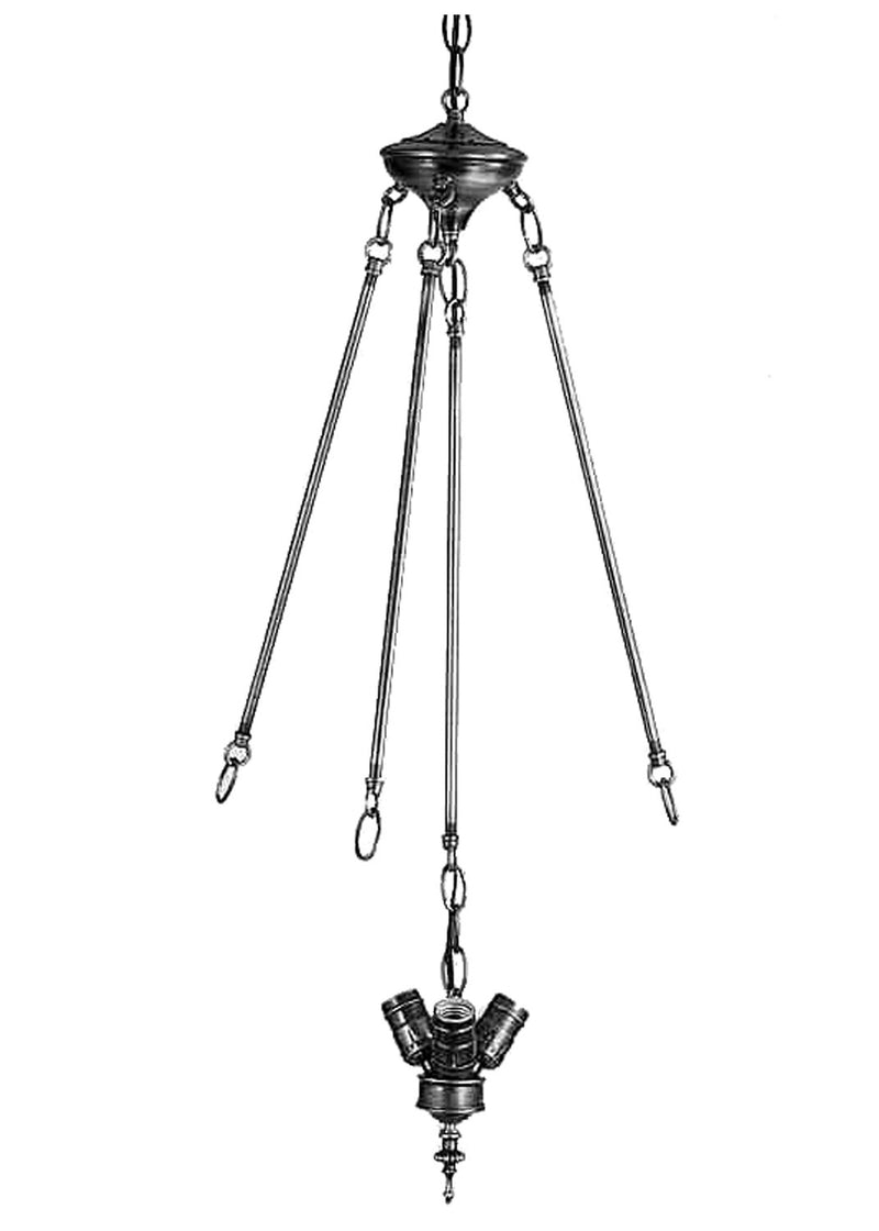 Meyda Tiffany 21032 Three Light Inverted Pendant Hardware, Mahogany Bronze