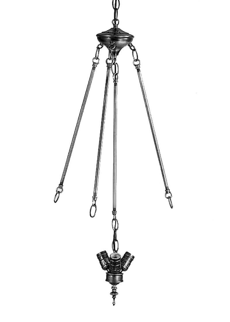 Meyda Tiffany 21036 Three Light Chandelier Hardware, Natural Wood,Oil Rubbed Bronze