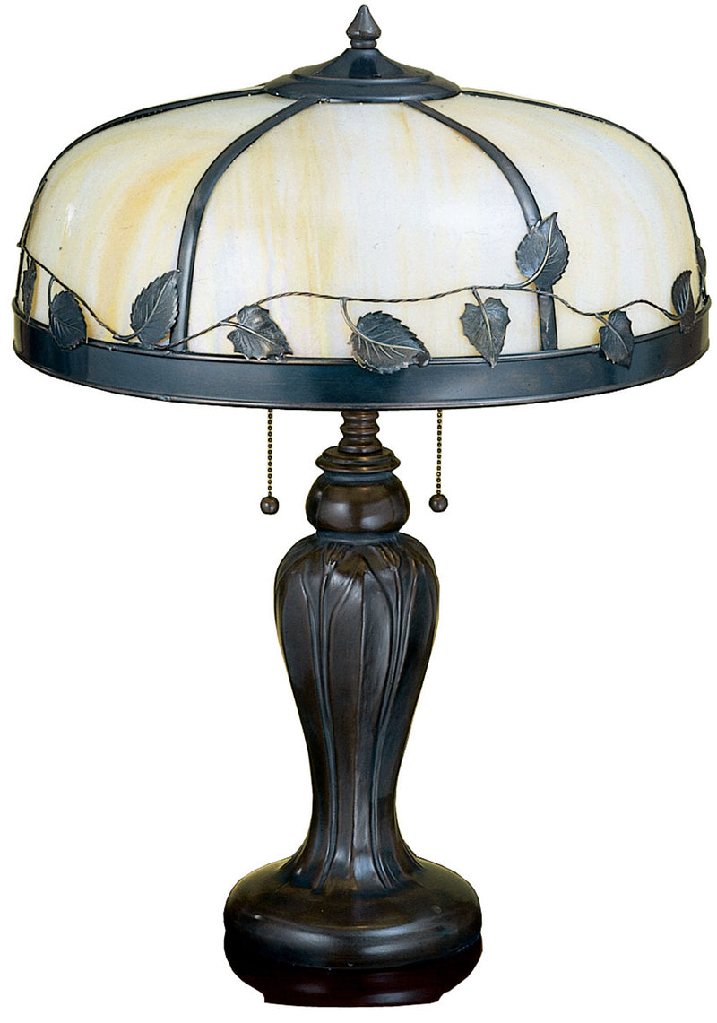 Meyda Tiffany 26904 Two Light Table Lamp, Mahogany Bronze