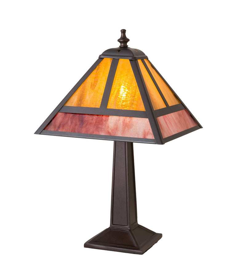 Meyda Tiffany 27123 One Light Accent Lamp, Craftsman Brown,Mahogany Bronze