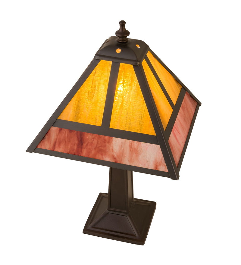 Meyda Tiffany 27123 One Light Accent Lamp, Craftsman Brown,Mahogany Bronze