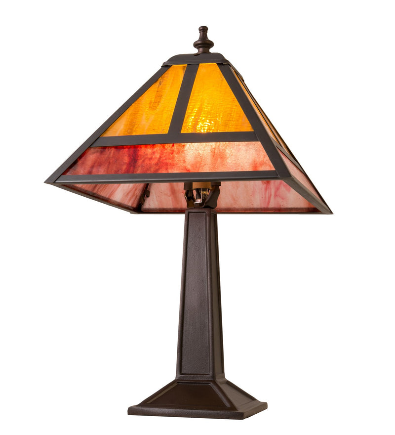 Meyda Tiffany 27123 One Light Accent Lamp, Craftsman Brown,Mahogany Bronze